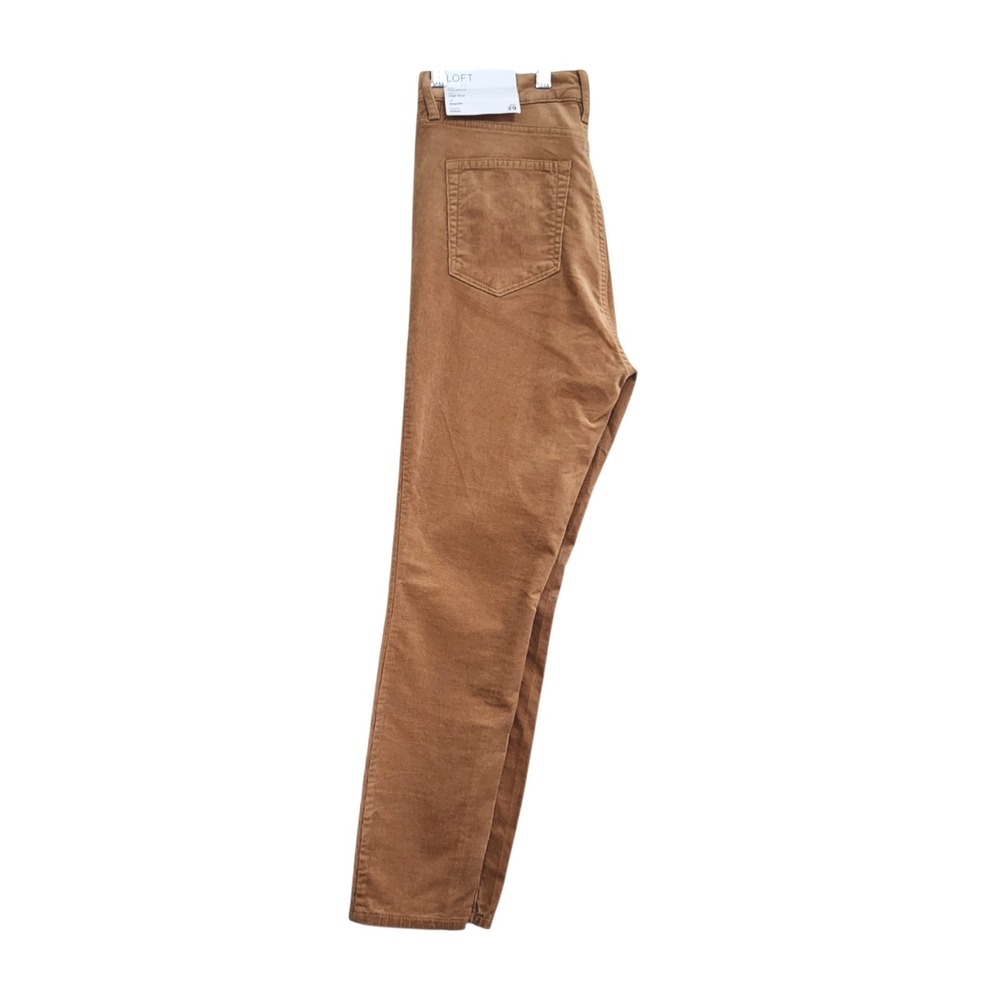 LOFT Women 29/8 Petite Ins Corduroy High Waist Skinny Pants Camel - Pumpkin Fall - Picture 13 of 13